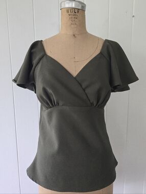 Vixen by Micheline Pitt Babydoll Top Olive